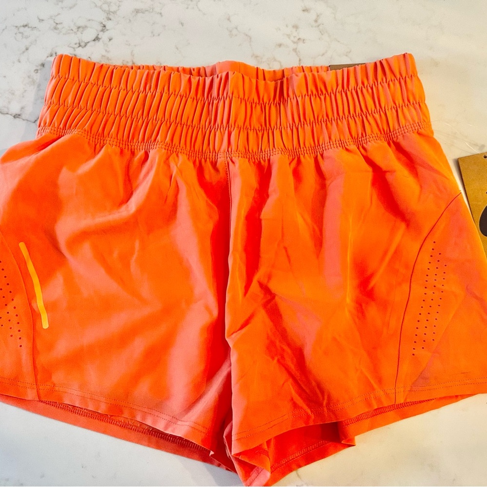 ASICS 2 in 1 Running Shorts, Orange, XS new